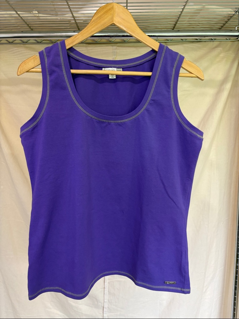 SPANNER Womens Purple Scoop Neck Tank Top